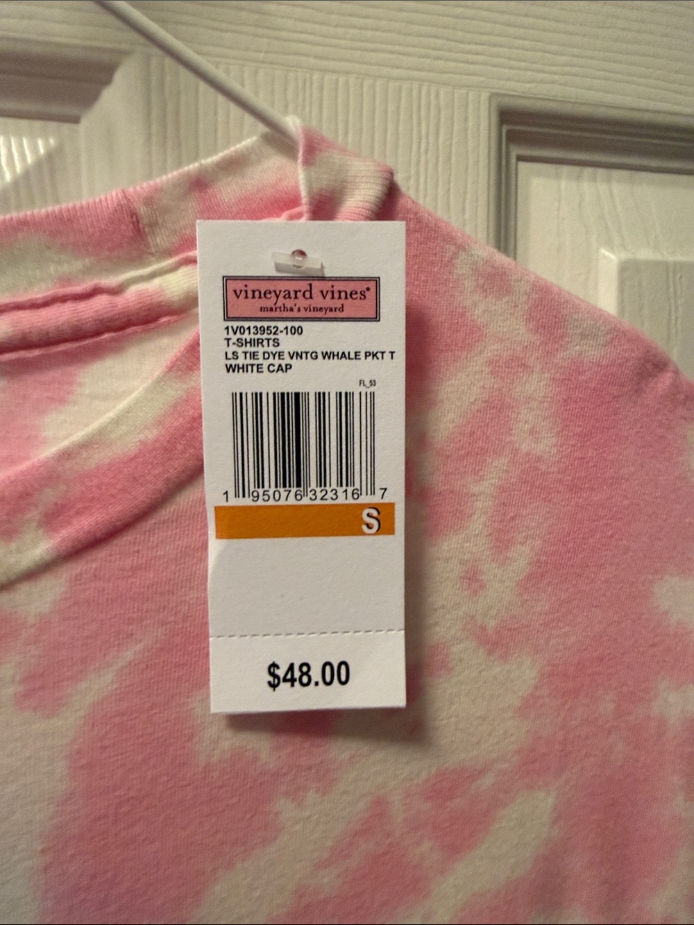 Vineyard Vines Men's small Tie-Dye Long Sleeve Tee — Pink Blue Yellow - Picture 3 of 3